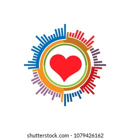 Target to get love. Vector illustration isolated on white background