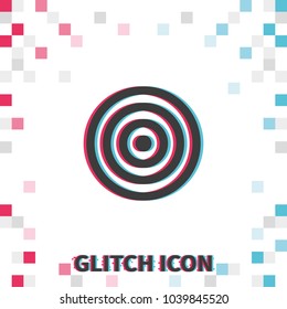 Target  glitch effect vector icon.