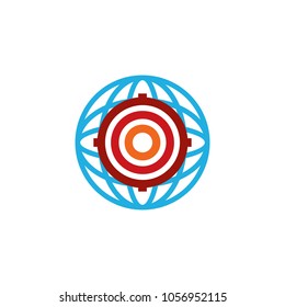 Target Globe Logo Icon Design