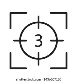 target glyph flat vector icon