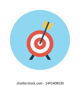 target glyph flat vector icon