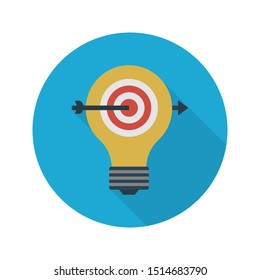 target glyph flat vector icon