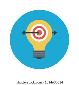 target glyph flat vector icon