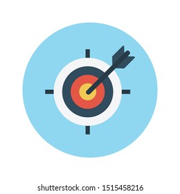 target glyph flat vector icon