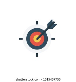 target glyph flat vector icon