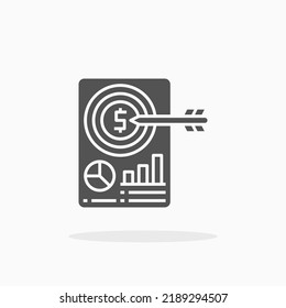 Target glyph icon. Can be used for digital product, presentation, print design and more.