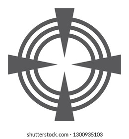 Target glyph icon, game and aim, focus sign, vector graphics, a solid pattern on a white background, eps 10.