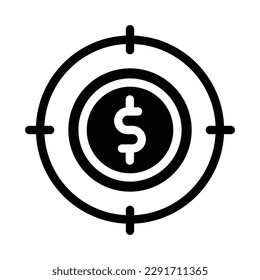 target glyph icon illustration vector graphic