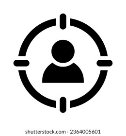 gráfico vectorial de ilustración de icono de glifo de destino. Ilustración de elemento simple gráfico vectorial, adecuado para aplicaciones, sitios web y presentaciones aisladas en fondo blanco