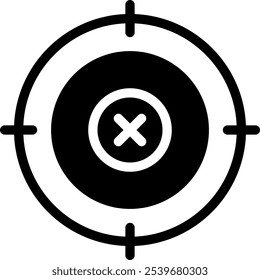 target glyph icon illustration vector