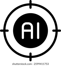 target glyph icon illustration vector