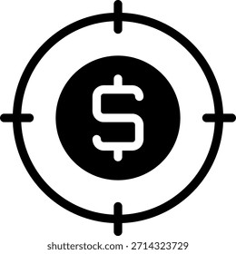 Vector de ilustración de icono de glifo de destino