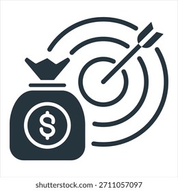 Ilustración vectorial de icono de glifo de destino