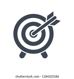 Target Glyph Vector Icon. Flat icon isolated on the white background. Editable EPS file. Vector illustration.