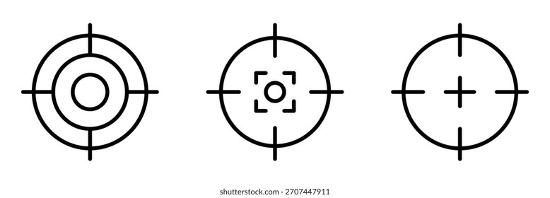 Target and goal abstract vector icons Set. Darts icon thin line illustration in different style.