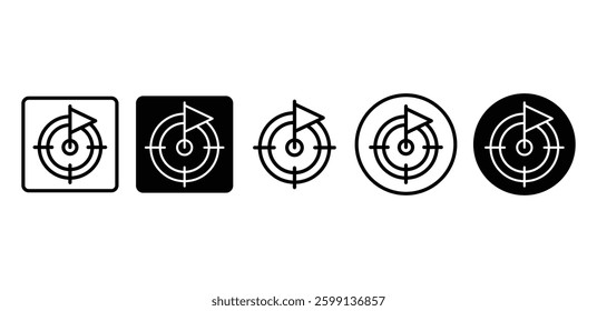 Target Goal Achievement Aiming Success Icons Set Vector Design Illustration 