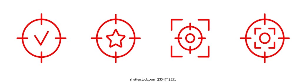 Ziel, Ziel, Ziel, Ziel-Kreis-Symbol-Set