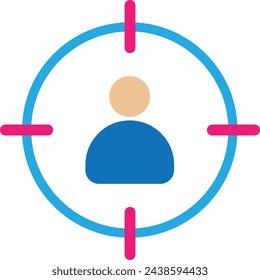 Ilustración plana del vector del icono del objetivo