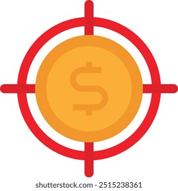 Target Goal Aim Icon Vector Flat Illustration
