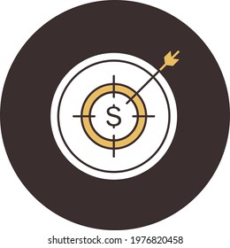 Target, goal, archery, arrow icon vector image. Can also be used for banking and finance. Suitable for use on web apps, mobile apps and print media.