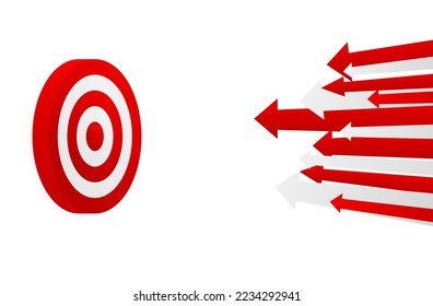 Target goal with arrow icon. Business concept. Shot miss. Vector illustration.