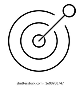 Target Goal with Arrow Icon Symbol. Outline Style