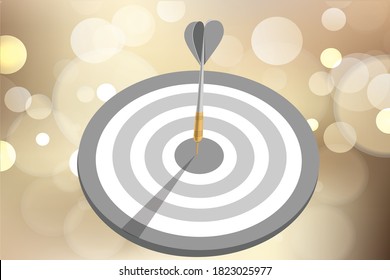 Target goal of business concept. Marketing is successful.