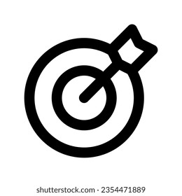 target, goal, darts, objective, dartboard line icon