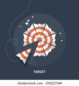 Target and goal flat modern logo design