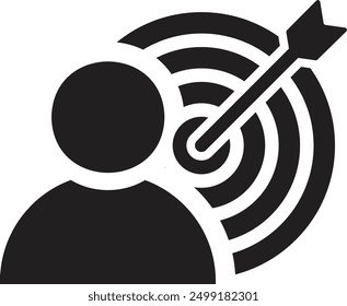 Target goal icon. Businessman Target marketing symbol. Audience Goal. Goal customer icon. Objective market concept isolated on white background