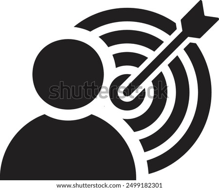 Target goal icon. Businessman Target marketing symbol. Audience Goal. Goal customer icon. Objective market concept isolated on white background