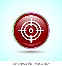 Target goal icon design illustration, Goal sign symbol, Red color round button design