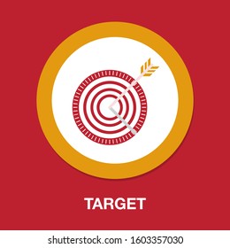 Target Goal Icon, Target Focus Arrow, Marketing Aim - Target With Arrow