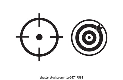 target goal, icon focus arrow set line draw