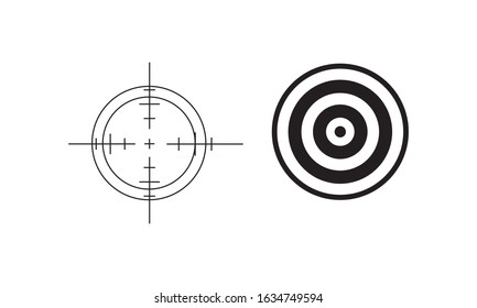 target goal, icon focus arrow set line draw