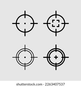 Ziel, Ziel-Symbol. Fokussieren Sie die Mauszeiger-Markensammlung. Zielsymbol-Set.eps