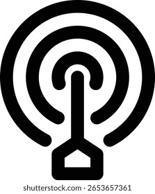 Icono de objetivo objetivo con línea y estilo simple
