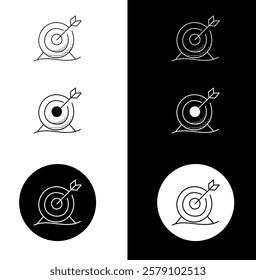 Target and Goal Icon – Monoline Custom Hand-Drawn Style with Editable Stroke. Business Strategy and Achievement Illustration.