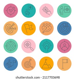 Target and Goal  icon set . Target and Goal  pack vector elements for infographic web. with trend color