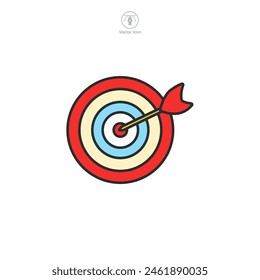 Ilustración vectorial de iconos de objetivo y objetivo aislados sobre fondo blanco