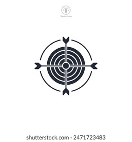 Ziel- und Zielsymbol Symbol Vektorillustration auf weißem Hintergrund isoliert