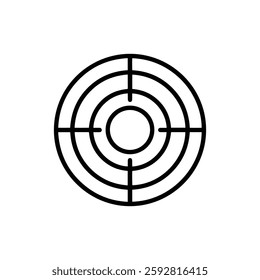 Target Goal Icon – Thin Line Design Representing Achievement and Goal Setting