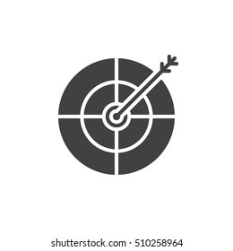 Target, goal icon vector, filled flat sign, solid pictogram isolated on white, logo illustration