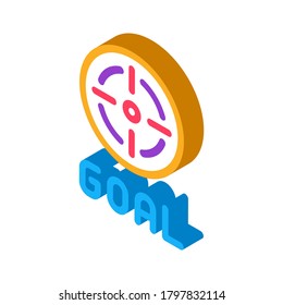 vector de icono de objetivo de destino. signo de objetivo isométrico. ilustración de símbolo aislado de color