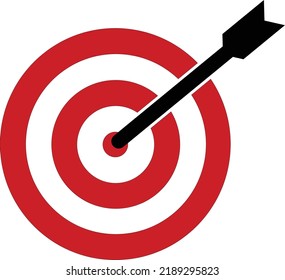 Target goal icon vector. Red aim, arrow, Idea concept, perfect hit, winner