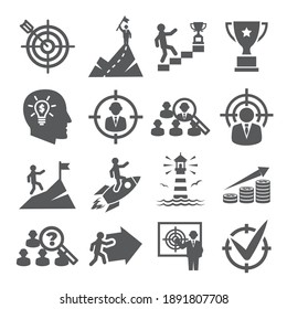 Target and Goal Icons on white background