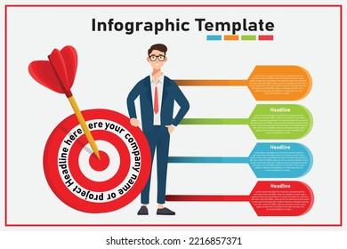 target and goal infographic template for creative design