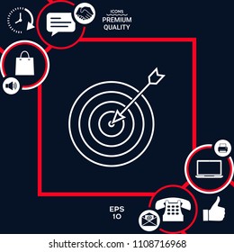 Target, goal line icon