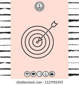 Target, goal line icon