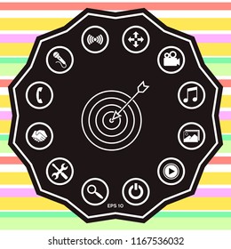 Target, goal line icon
